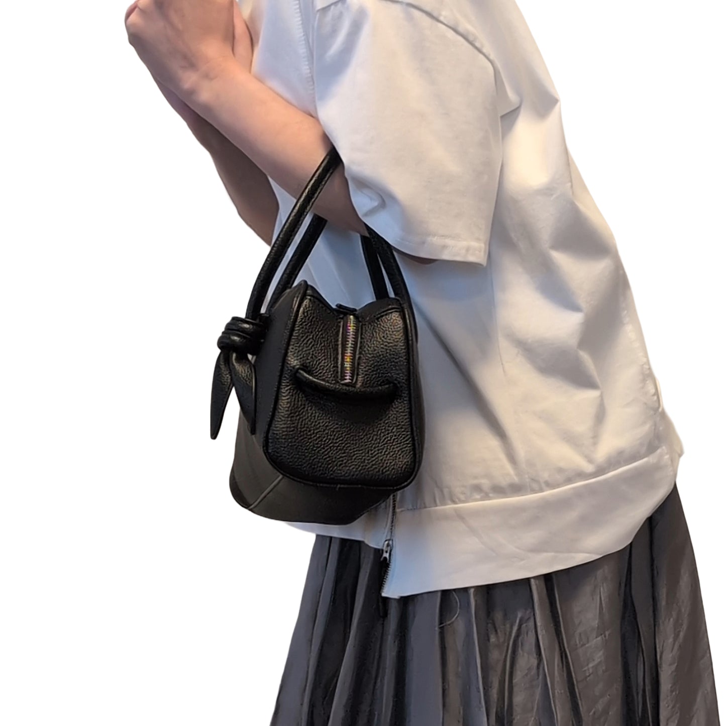 PUシュリンクレザー ミニボストンバッグ