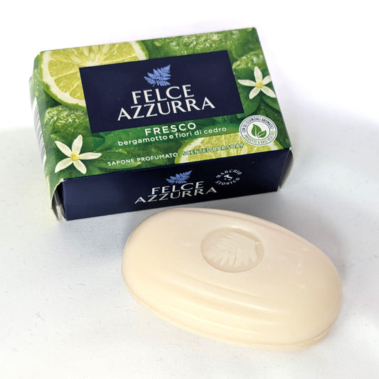 [イタリア直輸入] フェルチェアズーラ FELCE AZZURRA 固形石鹸フレスコ（ベルガモットとシトロンの花）100ｇ 3個セット