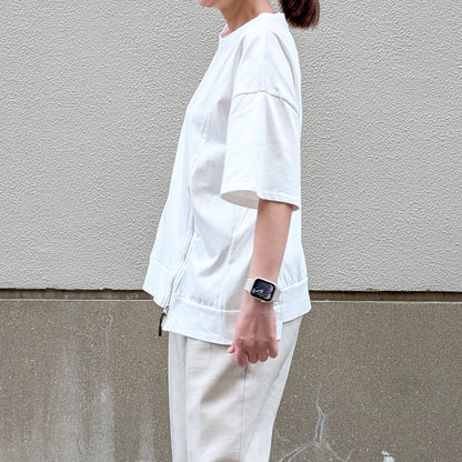 サイドZIPクルーネックTシャツ