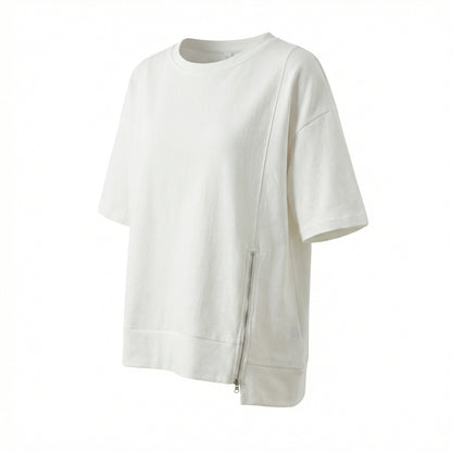 サイドZIPクルーネックTシャツ